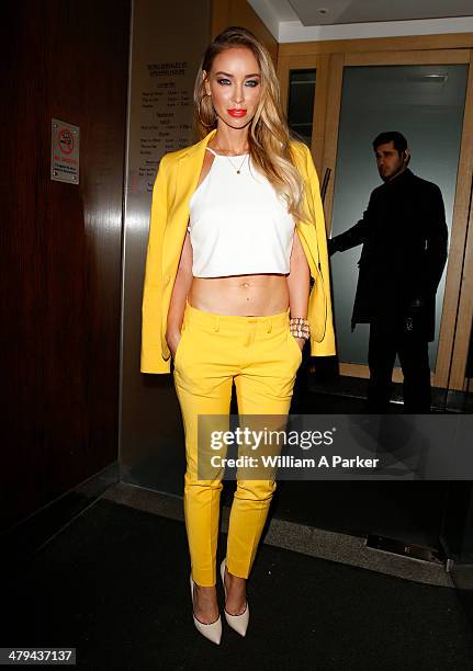 Lauren Pope attends Charlie Sims birthday celebrations at Nobu on March 18, 2014 in London, England.