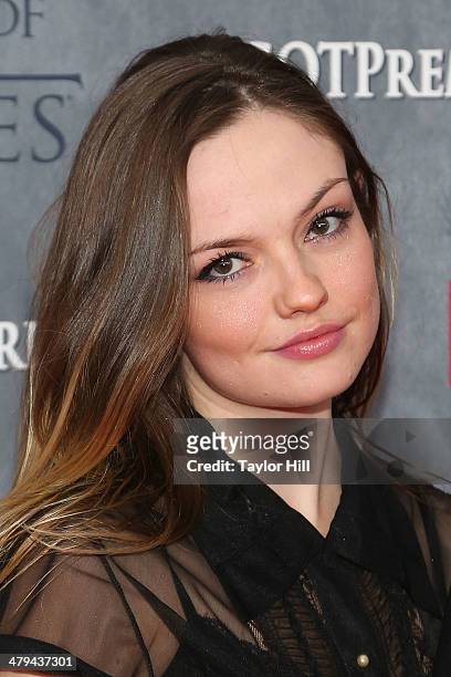 Actress Emily Meade attends the "Game Of Thrones" Season 4 premiere at Avery Fisher Hall, Lincoln Center on March 18, 2014 in New York City.