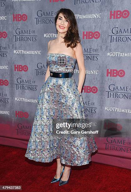 Carice van Houten attends the "Game Of Thrones" Season 4 premiere at Avery Fisher Hall, Lincoln Center on March 18, 2014 in New York City.