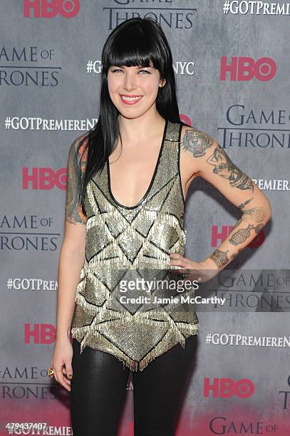 Singer Alexis Krauss attends the "Game Of Thrones" Season 4 New York premiere at Avery Fisher Hall, Lincoln Center on March 18, 2014 in New York City.