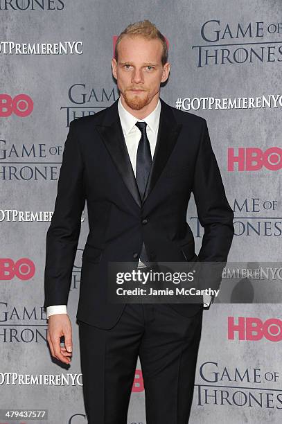 Actor Yuri Kolokolnikov attends the "Game Of Thrones" Season 4 New York premiere at Avery Fisher Hall, Lincoln Center on March 18, 2014 in New York...