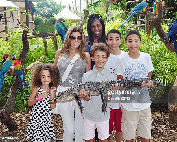 In this handout photo provided by Jungle Island, wife of Scottie Pippen and former "Real Housewives of Miami" castmember, Larsa Pippen enjoys a tour...