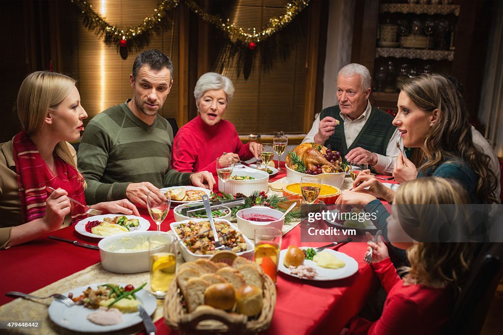 Family at Christmas Dinner