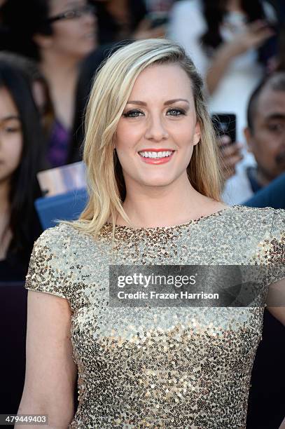 Actress Kristen Quintrall arrives at the premiere of Summit Entertainment's "Divergent" at the Regency Bruin Theatre on March 18, 2014 in Los...