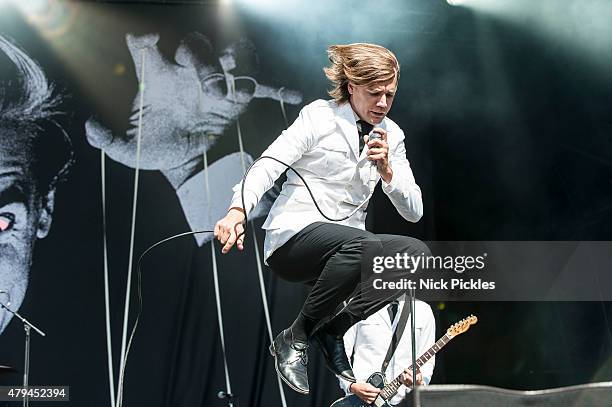 Howlin' Pelle Almqvist of The Hives performs at Calling Festival at Clapham Common on July 4, 2015 in London, England.