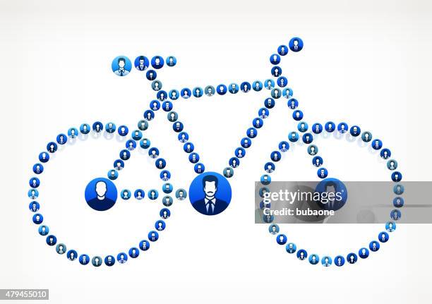 bicycle business people faces finance and teamwork pattern. - cyclist portrait stock illustrations