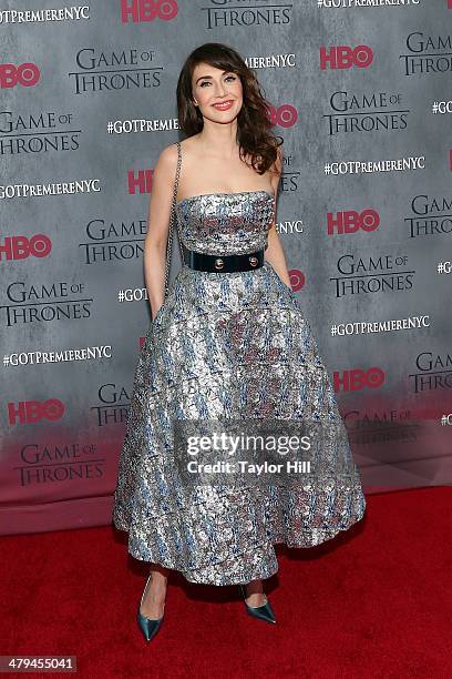 Actress Carice van Houten attends the "Game Of Thrones" Season 4 premiere at Avery Fisher Hall, Lincoln Center on March 18, 2014 in New York City.