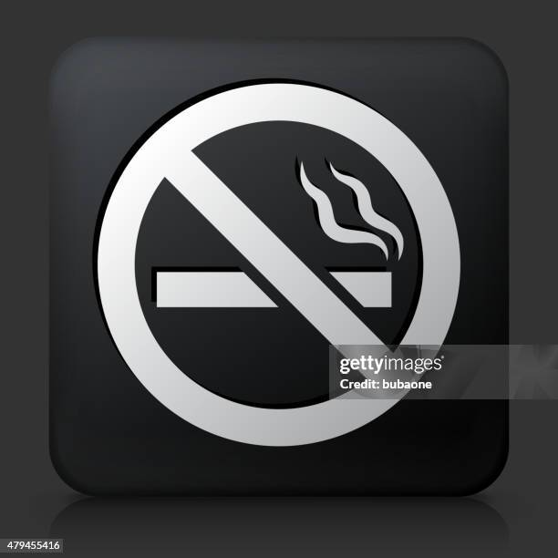 Smoking A Button Black Square Button With No Cigarette Smoking High-Res Vector Graphic ...