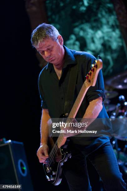 Jean-Jacques Burnel of The Stranglers performs on stage at Portsmouth Guildhall on March 18, 2014 in Portsmouth, United Kingdom.