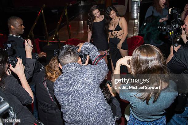 Duke University student and adult actress Belle Knox and Caroline Ray visit HeadQuarters NYC on March 18, 2014 in New York City.