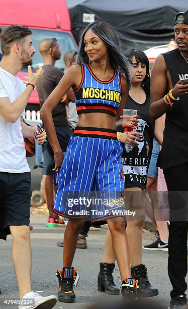 Jourdan Dunn attends on day 2 of the New Look Wireless Festival at Finsbury Park on July 4, 2015 in London, England.