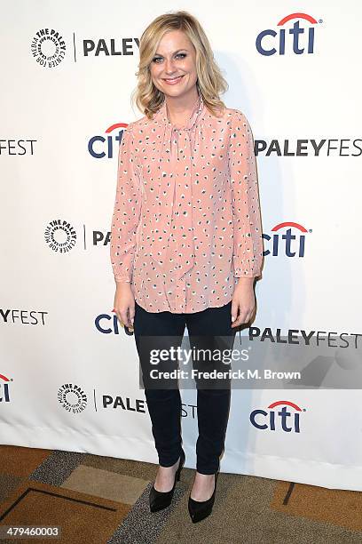 Actress Amy Poehler attends The Paley Center for Media's PaleyFest 2014 Honoring "Parks and Recreation" at the Dolby Theatre on March 18, 2014 in...