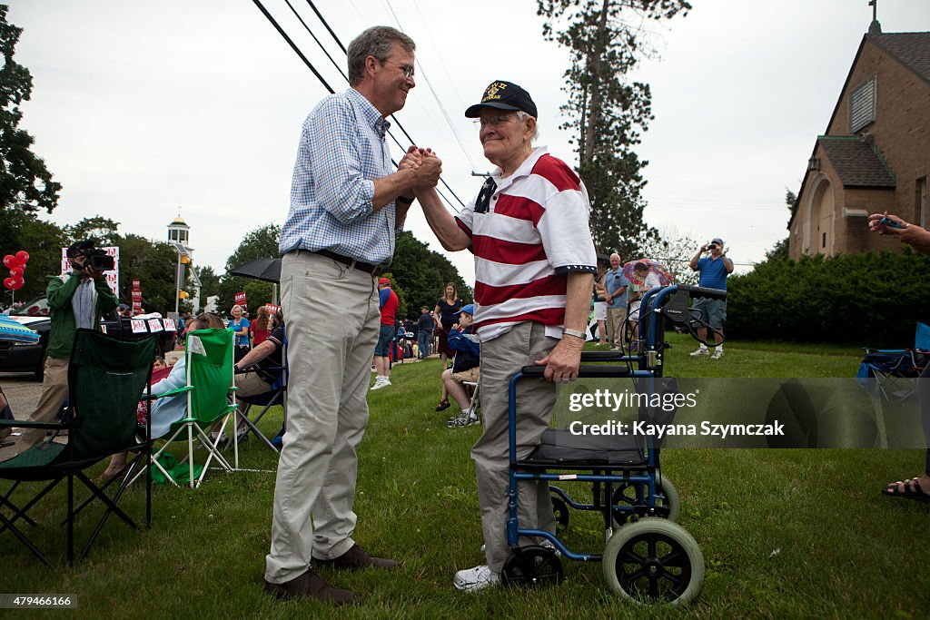 Republican Presidential Candidate Jeb Bush Campaigns In New Hampshire On July 4th