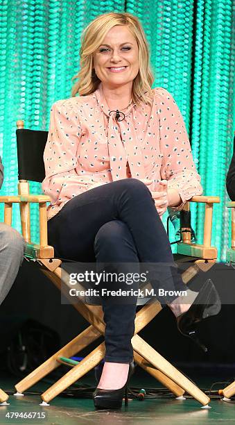 Actress Amy Poehler speaks during The Paley Center for Media's PaleyFest 2014 Honoring "Parks and Recreation" at the Dolby Theatre on March 18, 2014...