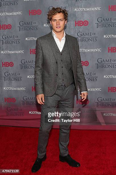 Actor Finn Jones attends the "Game Of Thrones" Season 4 premiere at Avery Fisher Hall, Lincoln Center on March 18, 2014 in New York City.