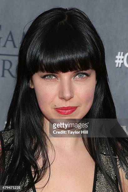 Singer Alexis Krauss of Sleigh Bells attends the "Game Of Thrones" Season 4 premiere at Avery Fisher Hall, Lincoln Center on March 18, 2014 in New...