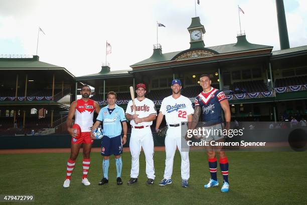 Sydney Swans player Adam Goodes, Sydney FC player Alessandro del Piero, Paul Goldschmidt of the Arizona Diamondbacks, Clayton Kershaw of the Los...