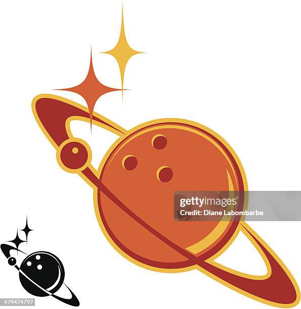 bowling planet icon - ten pin bowling stock illustrations
