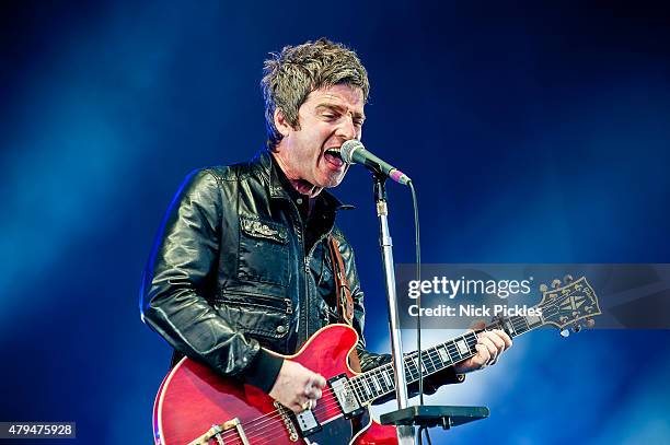 Noel Gallagher of Noel Gallagher's High Flying Birds performs at Calling Festival at Clapham Common on July 4, 2015 in London, England.