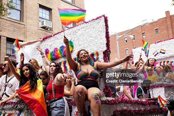 new york city gay pride parade 2015 - june festival stock pictures, royalty-free photos & images