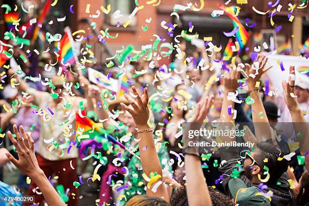 new york city gay pride parade 2015 - new york city pride 2015 march stock pictures, royalty-free photos & images