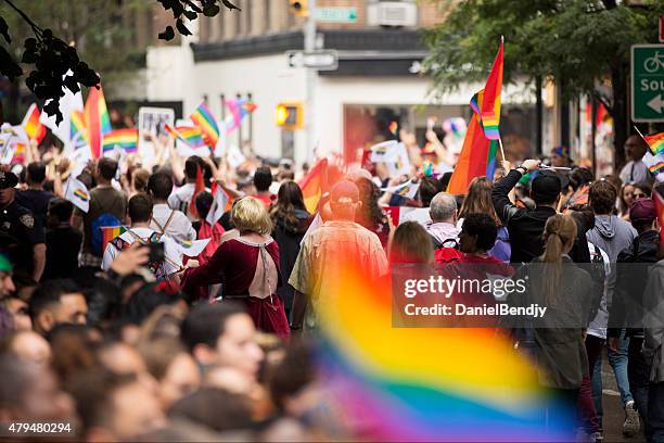 new york city gay pride parade 2015 - new york city pride 2015 march stock pictures, royalty-free photos & images