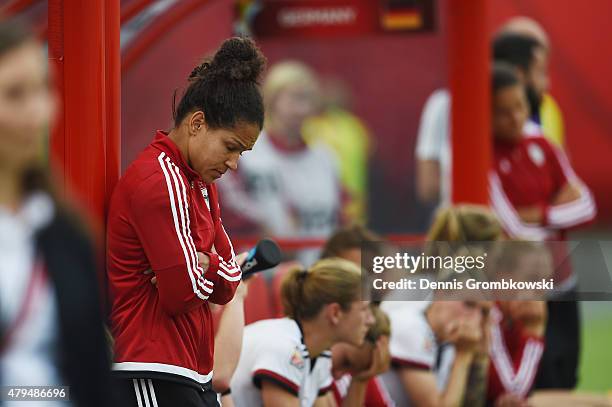 Celia Sasic of Germany looks dejected after the FIFA Women's World Cup Canada 2015 Third Place Play-off match between Germany and England at...