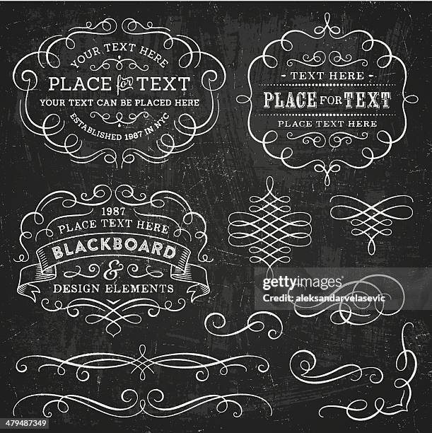 blackboard design elements - decoration stock illustrations