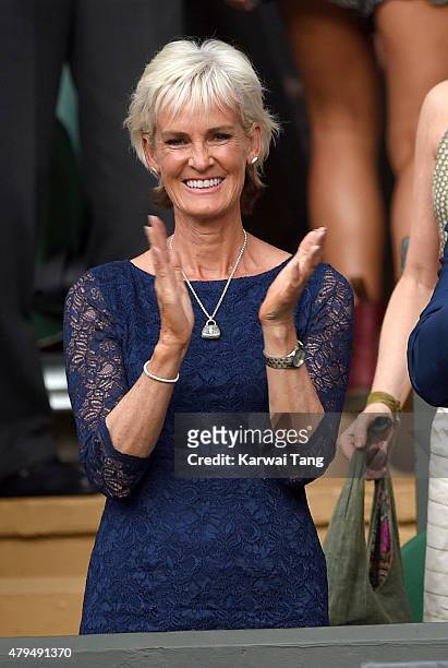 Judy Murray attends day six of the Wimbledon Tennis Championships at Wimbledon on July 4, 2015 in London, England.