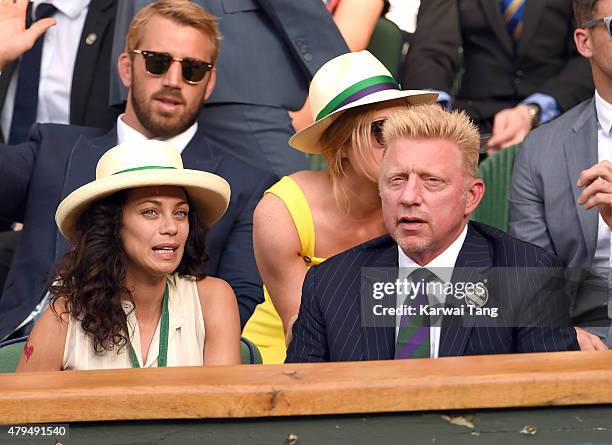 Lilly Becker and Boris Becker attend day six of the Wimbledon Tennis Championships at Wimbledon on July 4, 2015 in London, England.