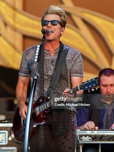 Joe Don Rooney Rascal Flatts performs at the Indianapolis Motor Speedway on July 4, 2015 in Indianapolis, Indiana.