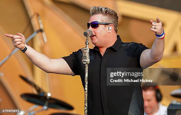 Gary LeVox of Rascal Flatts performs at the Indianapolis Motor Speedway on July 4, 2015 in Indianapolis, Indiana.