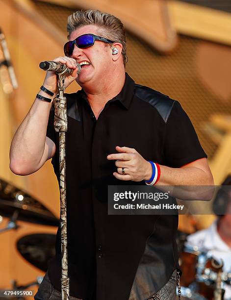 Gary LeVox of Rascal Flatts performs at the Indianapolis Motor Speedway on July 4, 2015 in Indianapolis, Indiana.