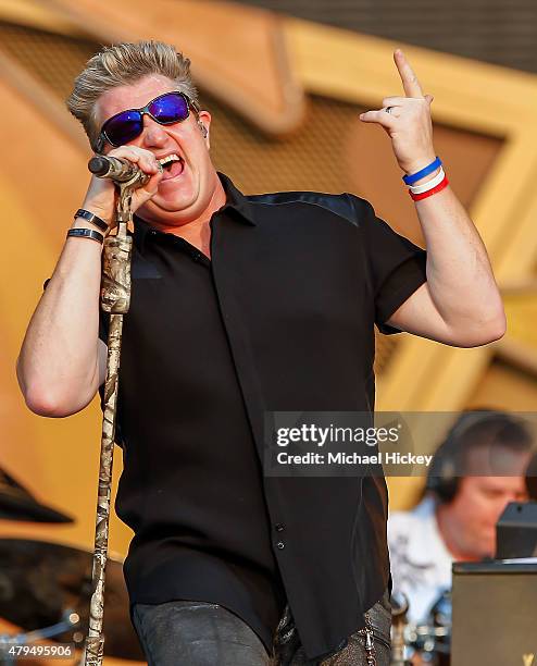 Gary LeVox of Rascal Flatts performs at the Indianapolis Motor Speedway on July 4, 2015 in Indianapolis, Indiana.