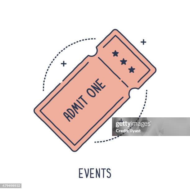 concert or movie ticket - ticket line concert stock illustrations