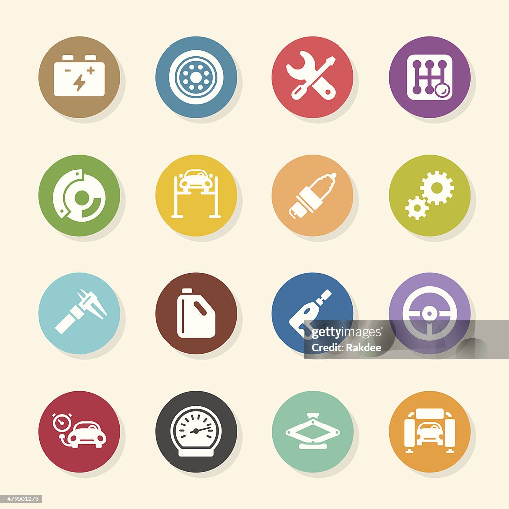 Auto Service Icons - Color Circle Series