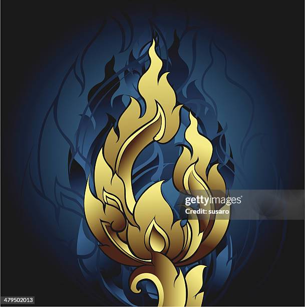 stockillustraties, clipart, cartoons en iconen met thai ornament graphic - thai temple