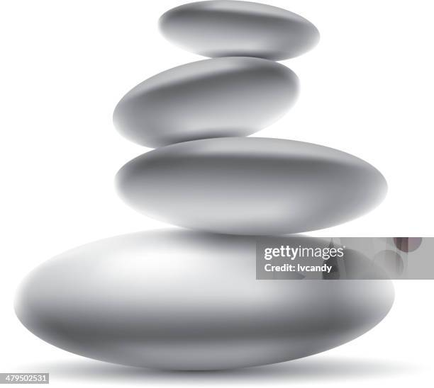 pebble tower - pebbles white background stock illustrations