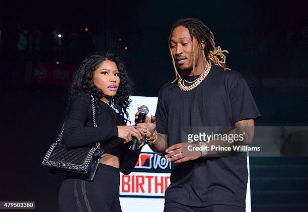 Nicki Minaj and Future perform at Hot 107.9 Birthday Bash Block Show at Philips Arena on June 20, 2015 in Atlanta, Georgia.