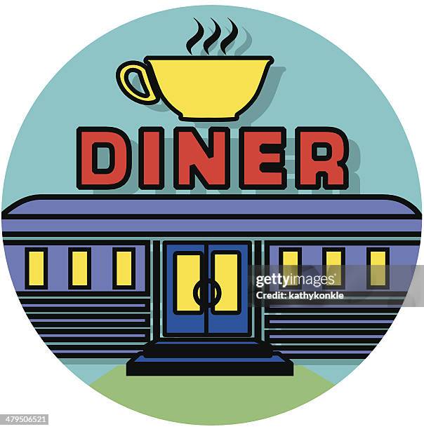 diner icon - truck stop stock illustrations