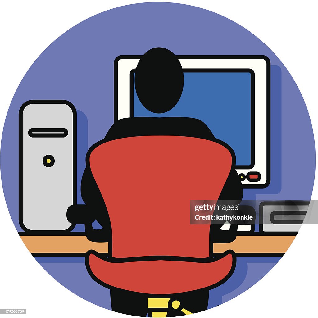 Computer operator icon