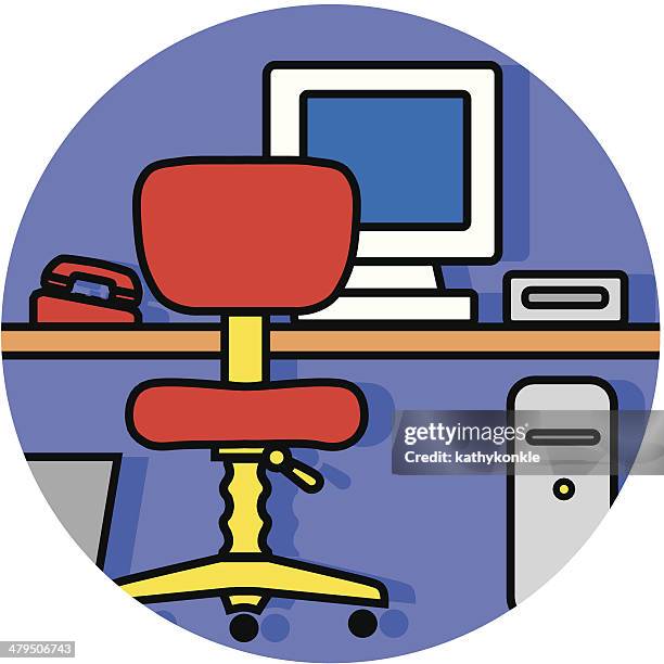 ilustrações, clipart, desenhos animados e ícones de ícone de computador de trabalho - teclado ergonômico