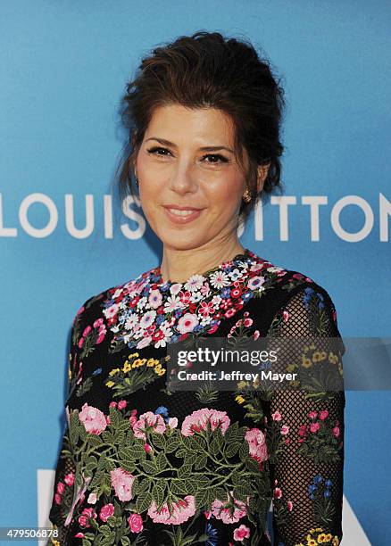 Actress Marisa Tomei arrives at the 2015 MOCA Gala presented by Louis Vuitton at The Geffen Contemporary at MOCA on May 30, 2015 in Los Angeles,...