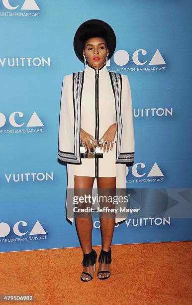 Singer/songwriter Janelle Monae arrives at the 2015 MOCA Gala presented by Louis Vuitton at The Geffen Contemporary at MOCA on May 30, 2015 in Los...