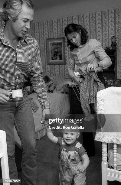 Actor Steve Kanaly, wife Brent Power and daughter Quinn pose for an exclusive photo session on March 10, 1980 at his home in Ojai, California.