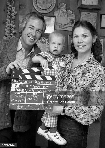 Actor Steve Kanaly, wife Brent Power and daughter Quinn pose for an exclusive photo session on March 10, 1980 at his home in Ojai, California.