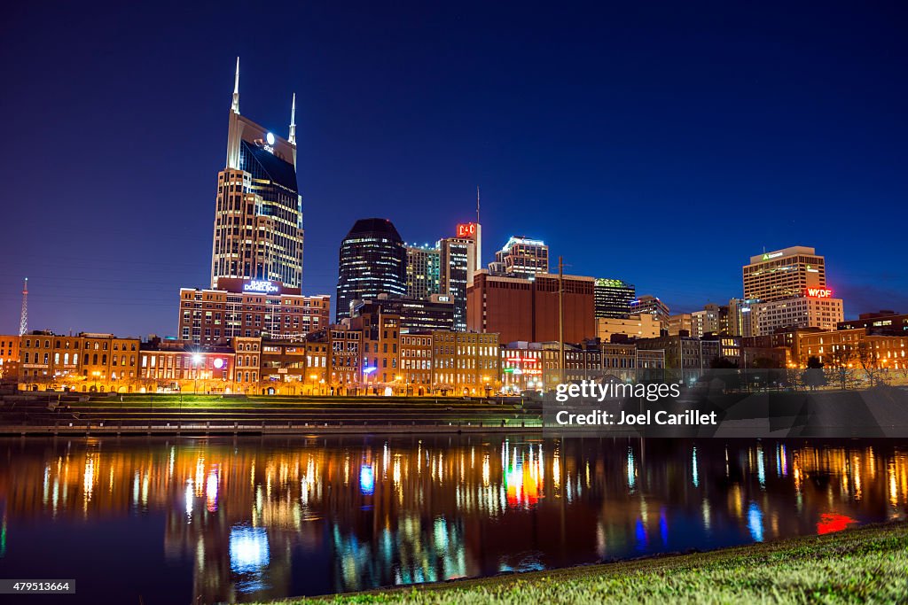 Skyline notturna di Nashville