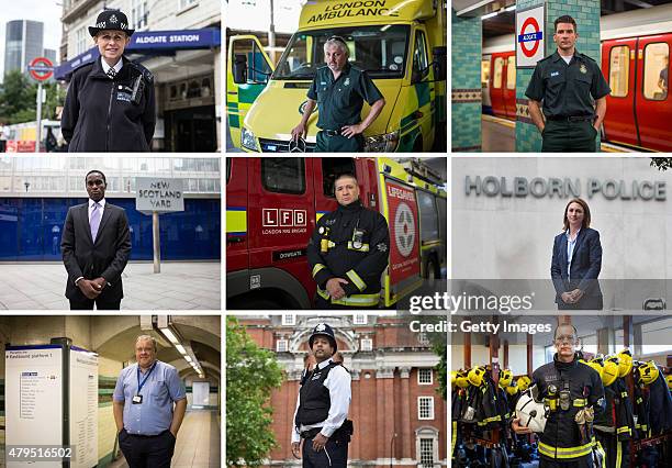 This composite image shows First Responders To The 7/7 London Bombings Metropolitan Police Constable Elizabeth Kenworthy, Paramedic Craig Cassidy,...