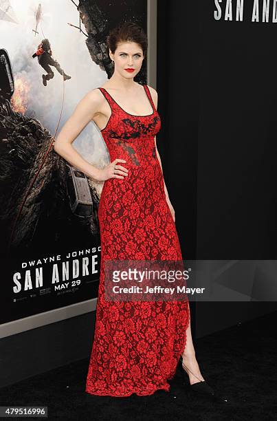 Actress Alexandra Daddario arrives at the 'San Andreas' - Los Angeles Premiere at TCL Chinese Theatre IMAX on May 26, 2015 in Hollywood, California.