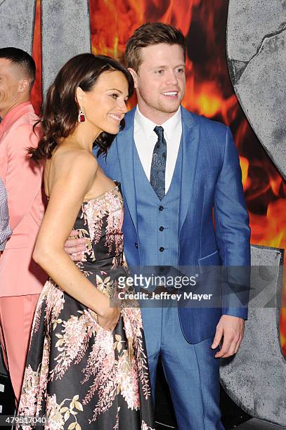 Actress Carla Gugino and actor Hugo Johnstone-Burt arrive at the 'San Andreas' - Los Angeles Premiere at TCL Chinese Theatre IMAX on May 26, 2015 in...
